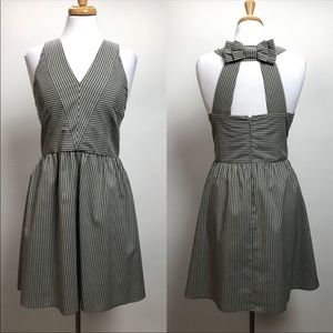 Dear Creatures striped dress with bow tie detail